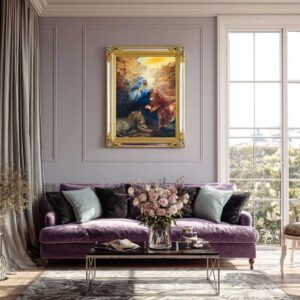 Hanging oil painting